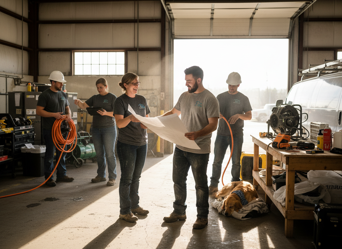 The Peoria Restoration Experts team at work in Peoria